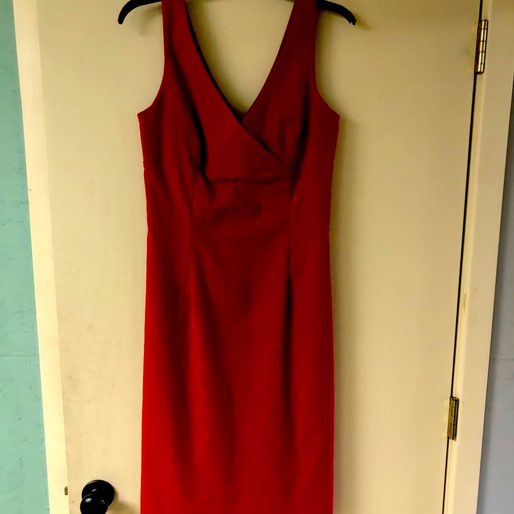 Bright red dress with tanktop.
